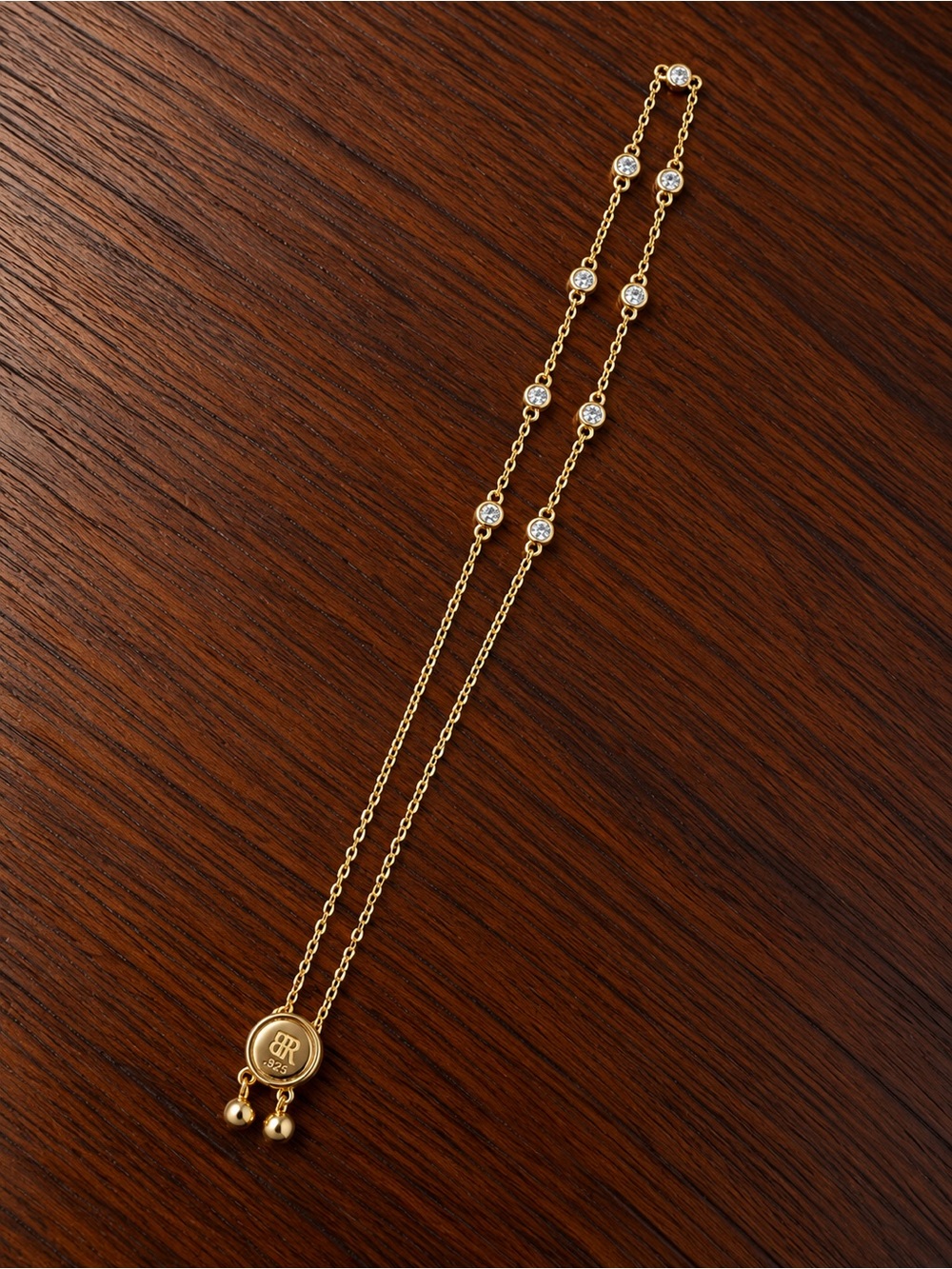 Banana Republic - Crystal Bolo Slider Bracelet (Sterling Silver w/ gold tone)